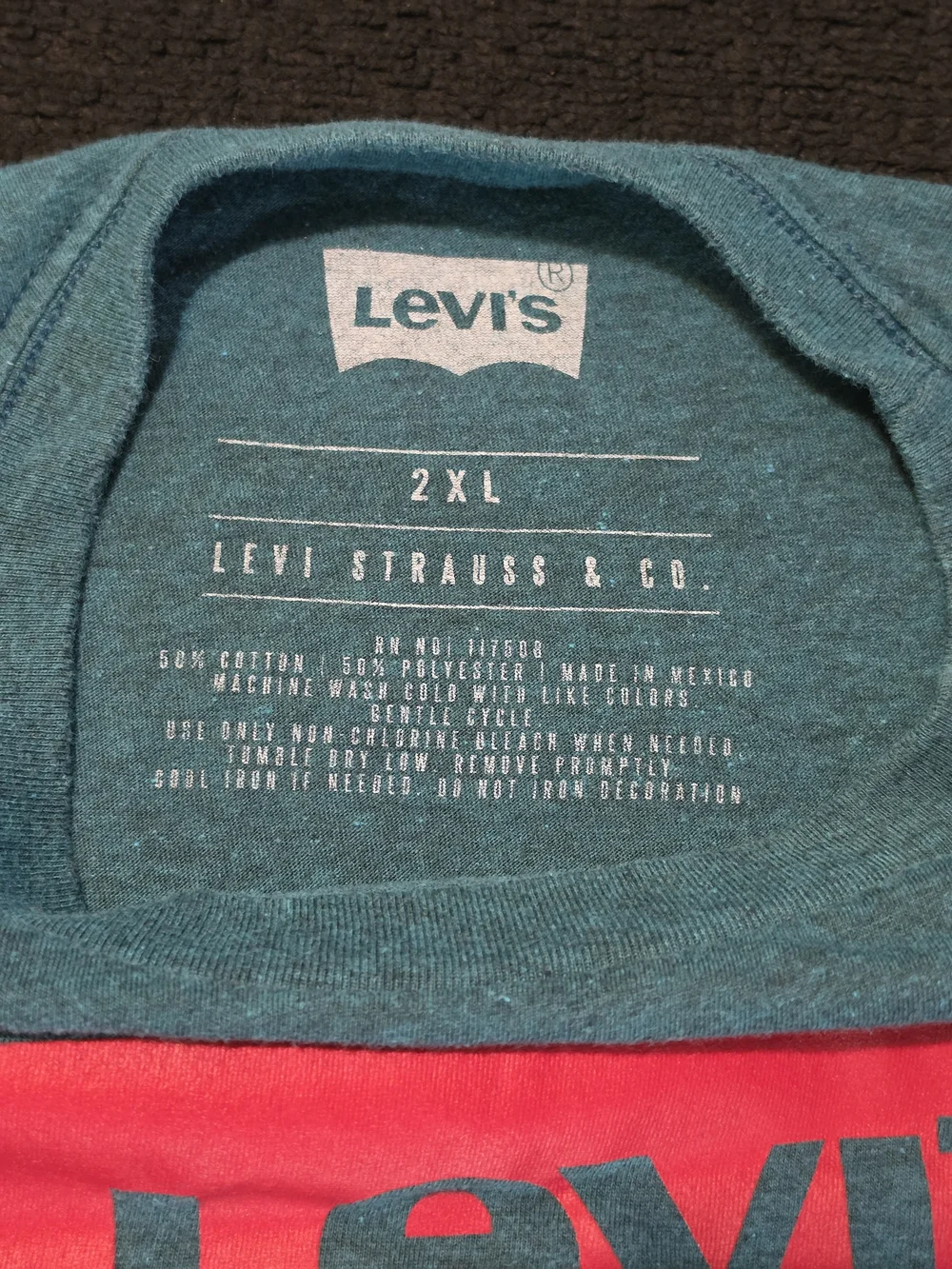 Levi's Teal Short Sleeve Tee with Red Logo